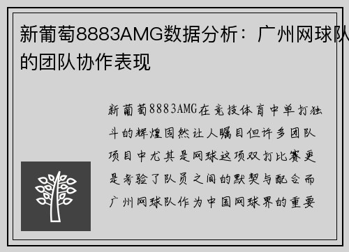 新葡萄8883AMG数据分析：广州网球队的团队协作表现