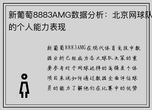 新葡萄8883AMG数据分析：北京网球队的个人能力表现